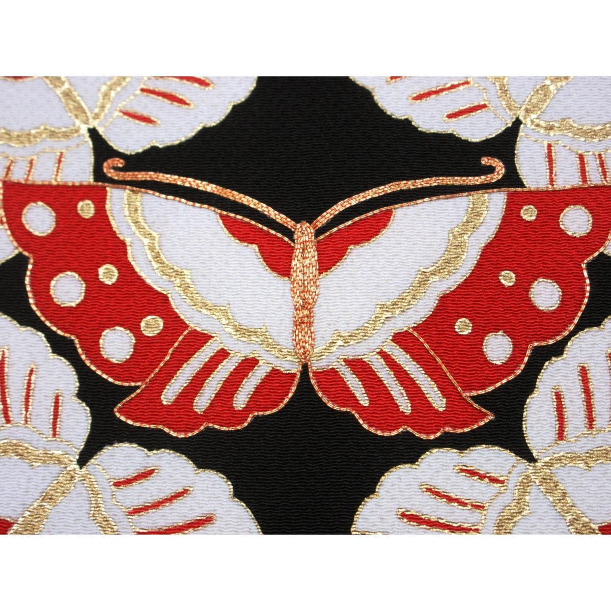 Nagoya obi crepe dyed obi Yuzen gold color processing embroidery