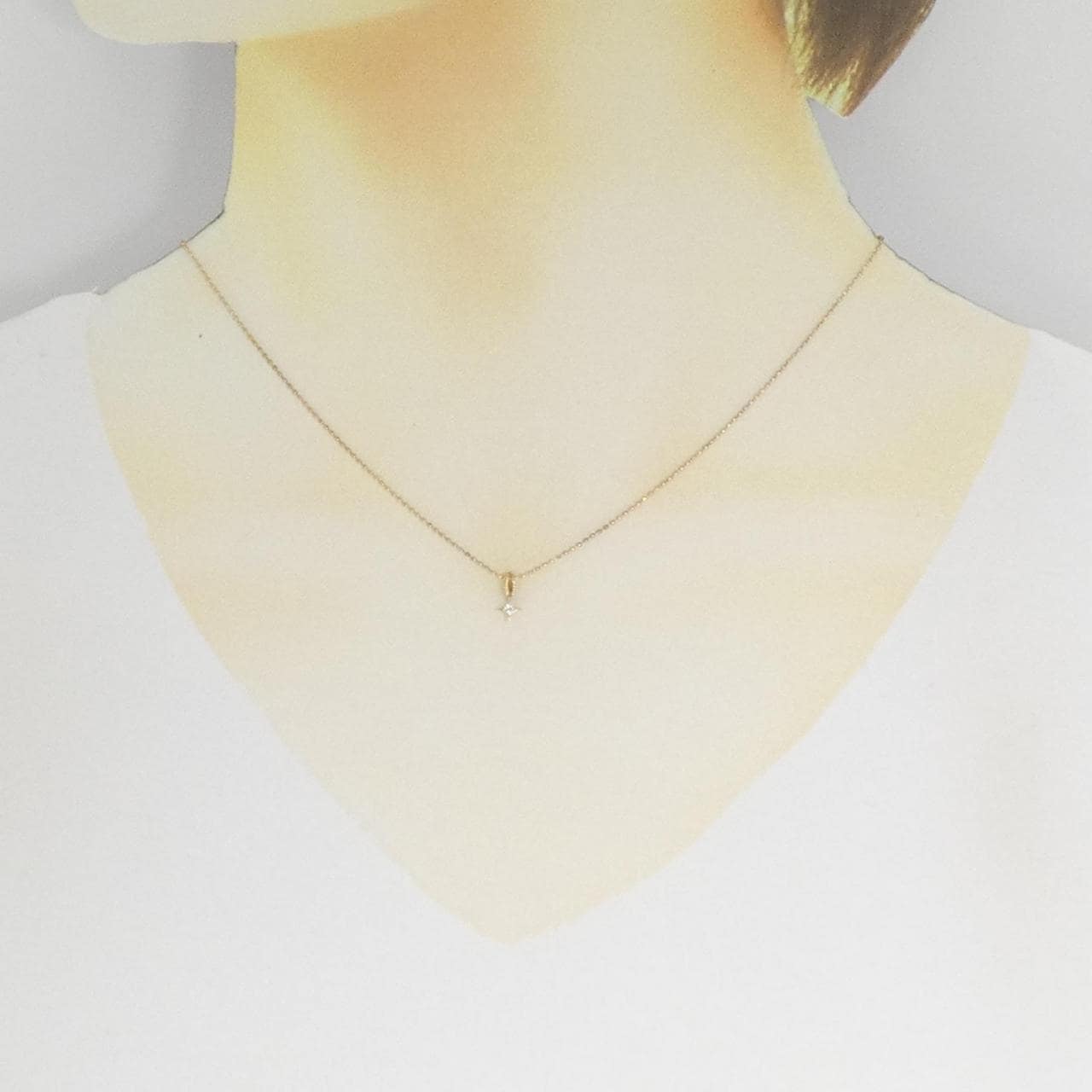 Agete Diamond Necklace 0.03CT