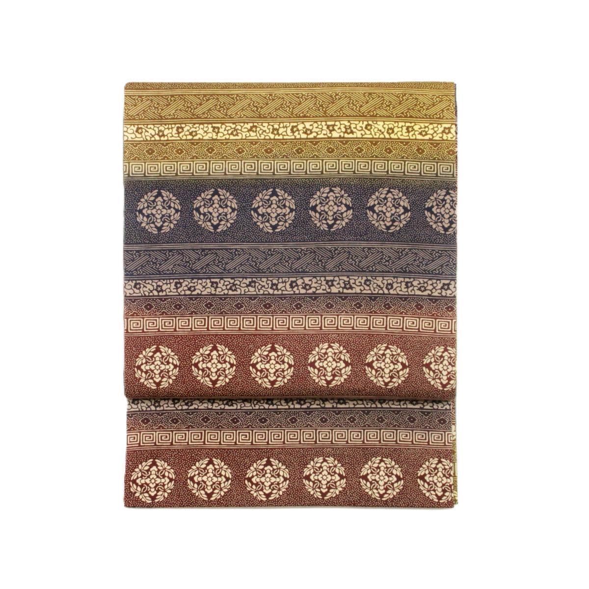 [Unused items] Fukuro obi striped Oshima Ooshima Tsumugi Zento pattern