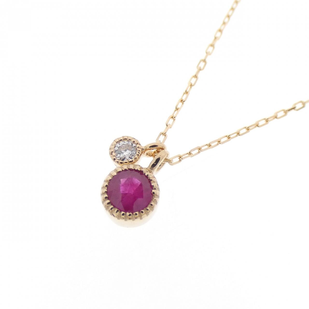 K18PG紅寶石項鏈0.11CT