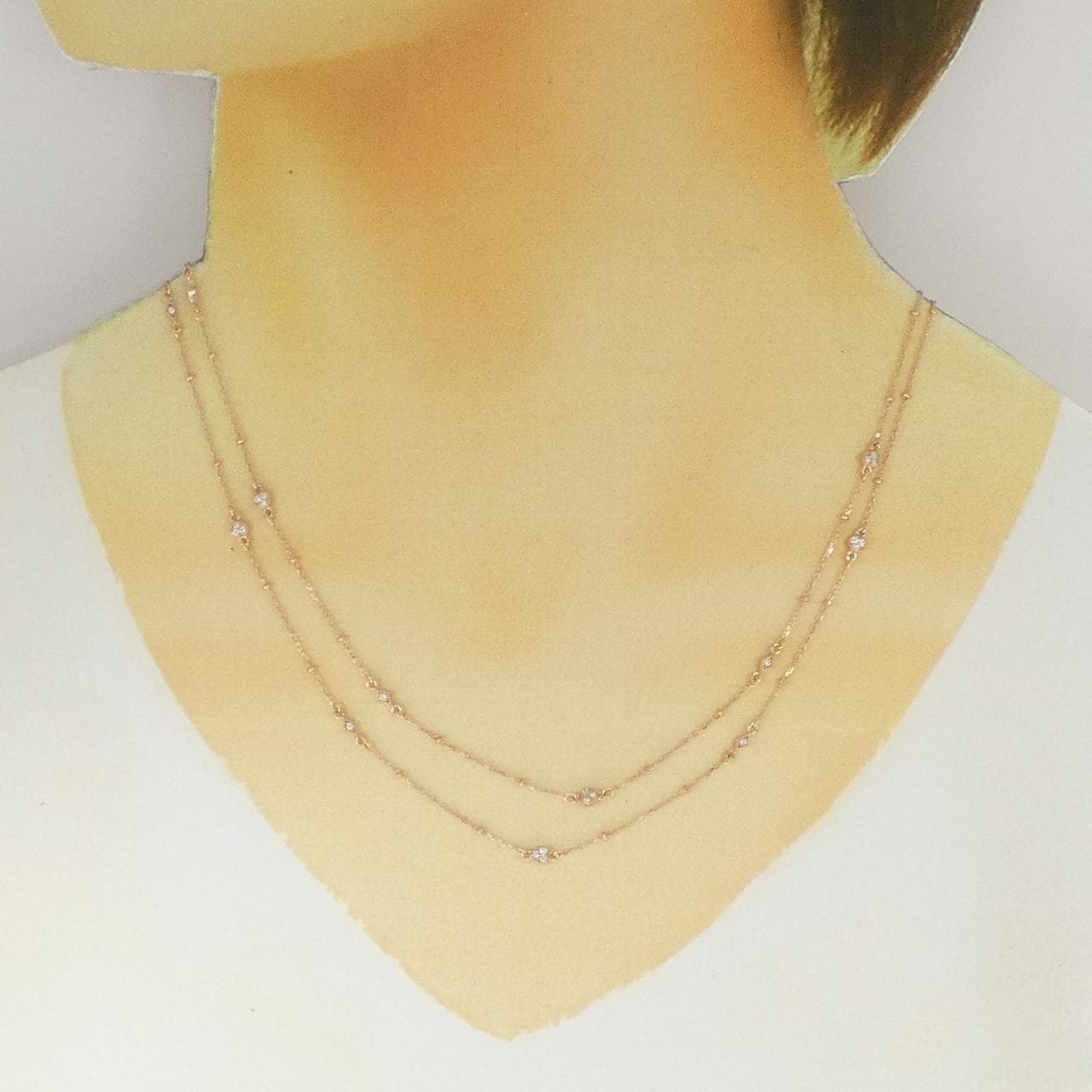 K18PG ダイヤモンド ネックレス 0.35CT