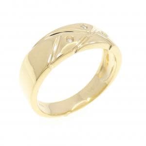 【新品】K18YG スリーストーン ダイヤモンド リング 0.03CT