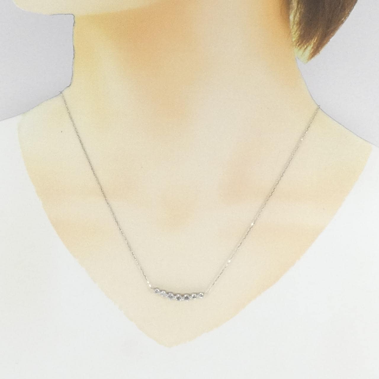 K18WG ダイヤモンド ネックレス 0.7CT