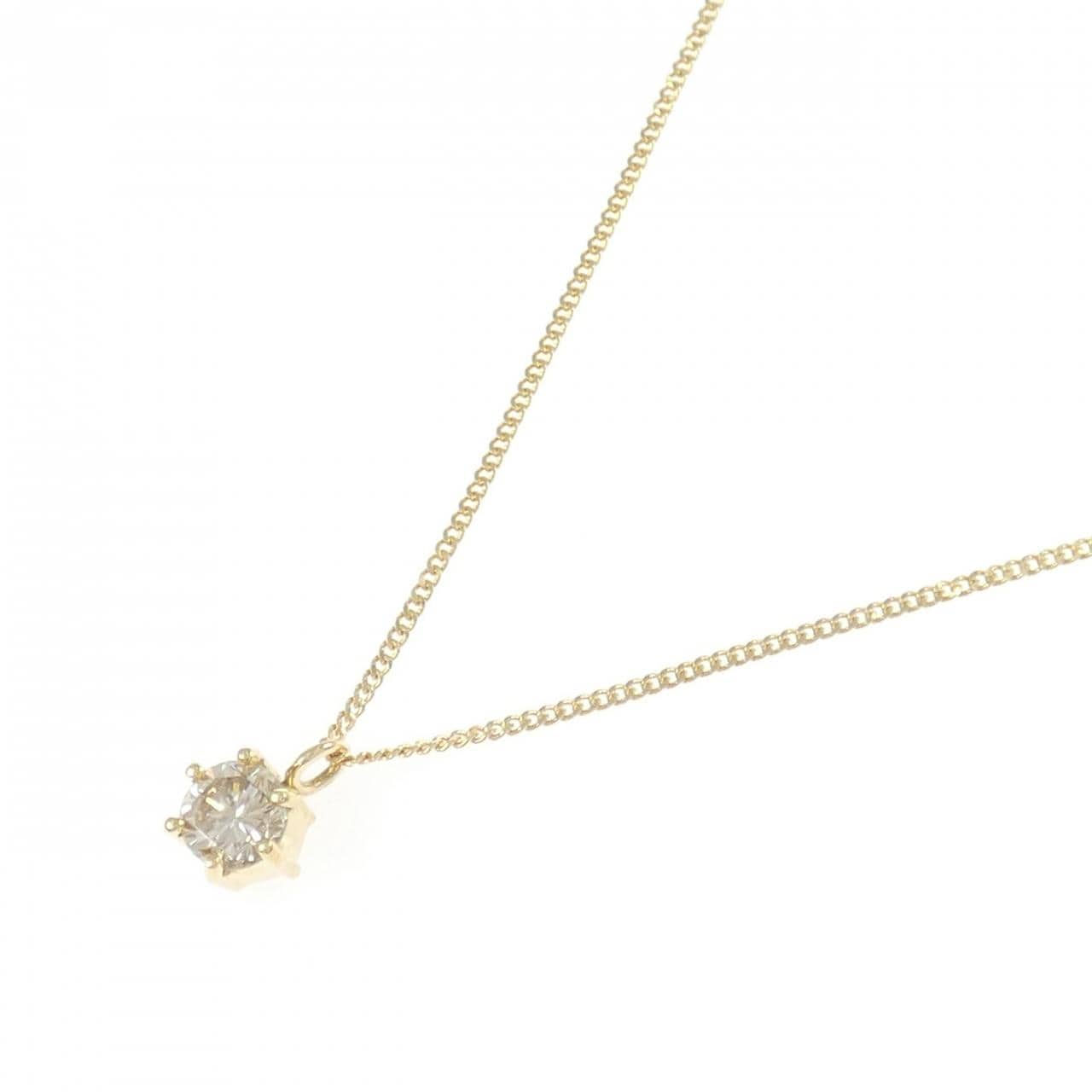 K18YG ソリティア ダイヤモンド ネックレス 0.43CT