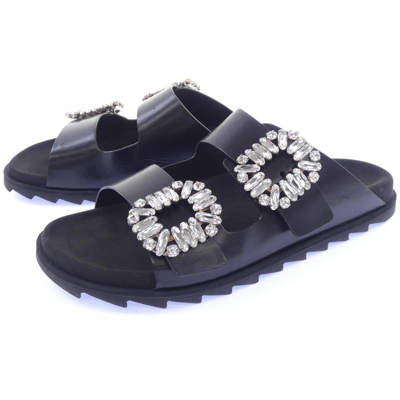 ロジェヴィヴィエ ROGER VIVIER ストラスバックル スライディーヴィヴ サンダル