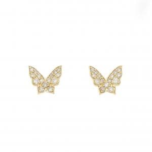 【新品】K18YG バタフライ ダイヤモンド ピアス 0.20CT