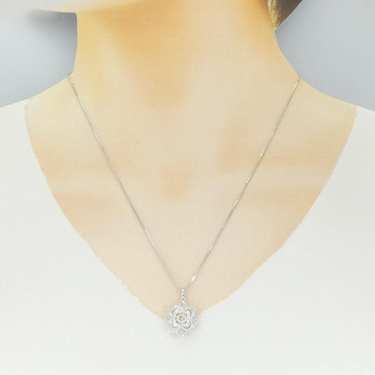 K18WG ダイヤモンド ネックレス 0.40CT