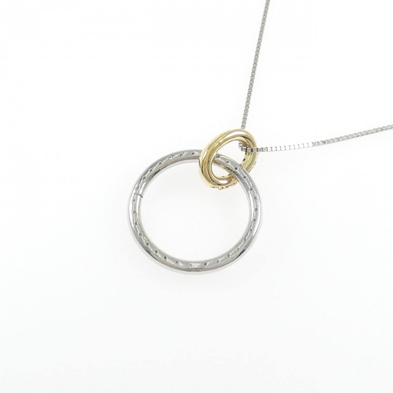 PT900/K18YG/PT850 ダイヤモンド ネックレス 1.00CT