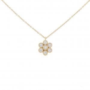 K18YG フラワー ダイヤモンド ネックレス 0.22CT