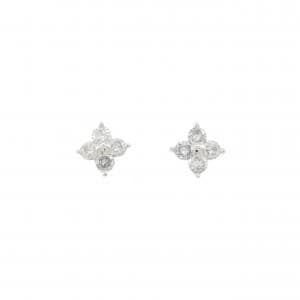 PT900 フラワー ダイヤモンド ピアス 0.755CT