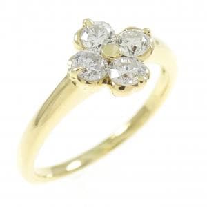 K18YG フラワー ダイヤモンド リング 0.50CT
