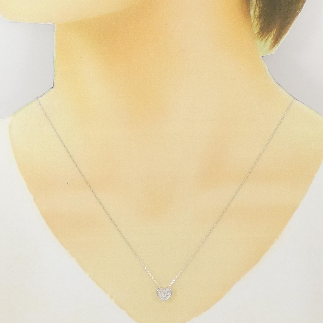 K18WG ハート ダイヤモンド ネックレス 0.06CT
