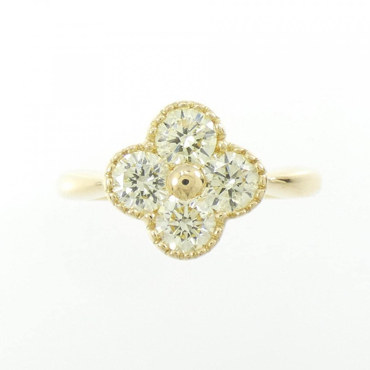 K18YG フラワー ダイヤモンド リング 1.041CT