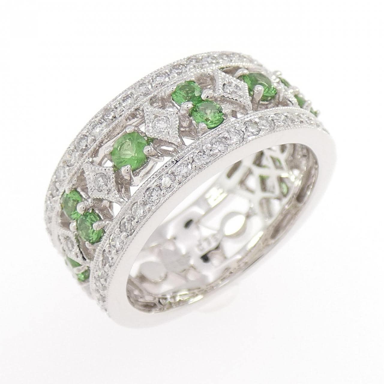 750WG グリーンガーネット リング 0.75CT