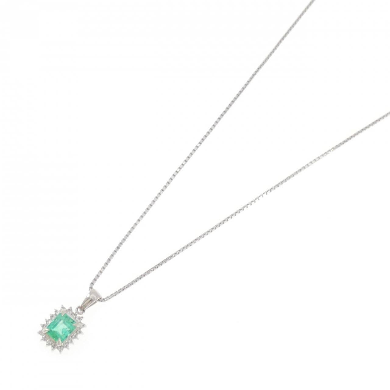 PT900/PT850 エメラルド ネックレス 0.66CT