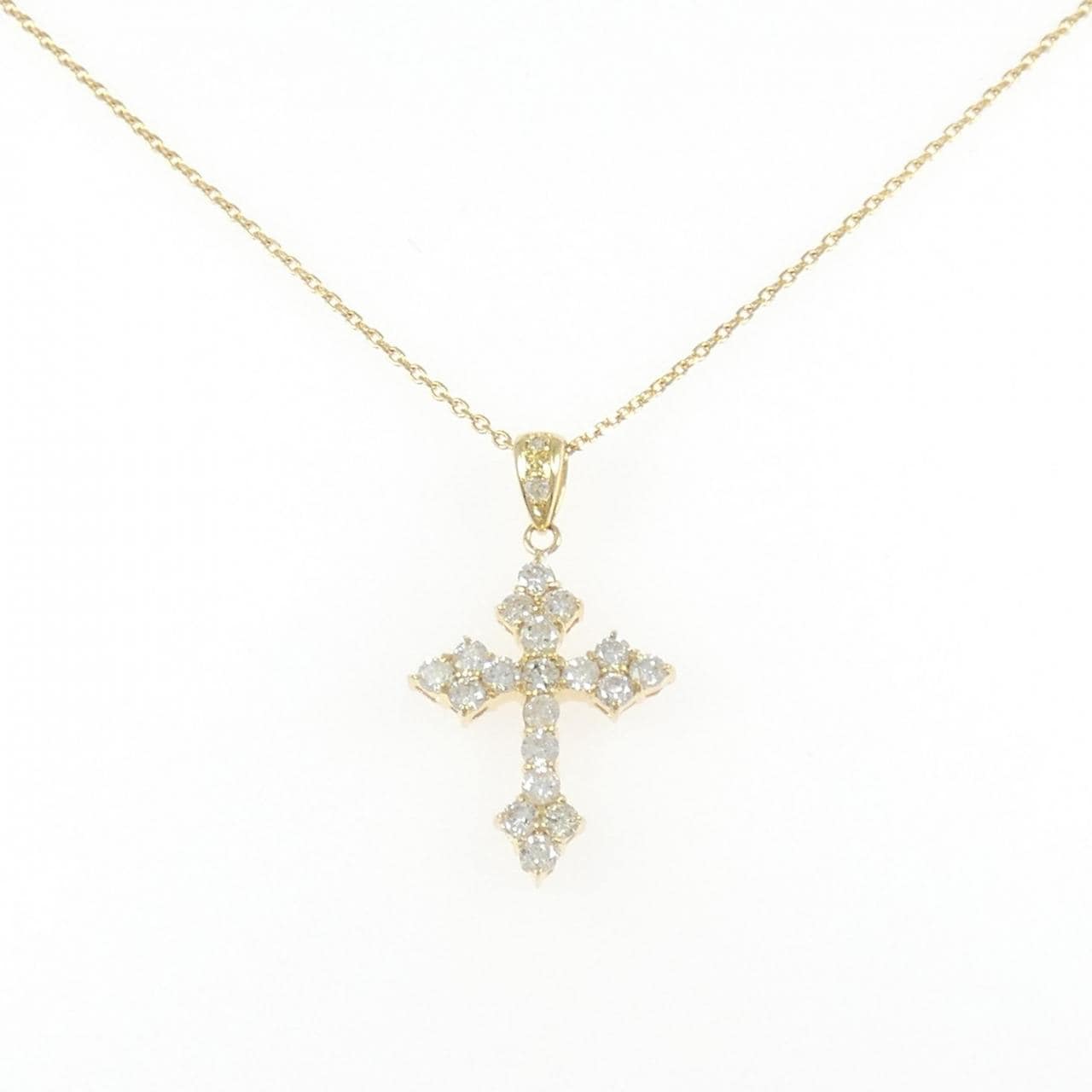 K18YG クロス ダイヤモンド ネックレス 0.50CT