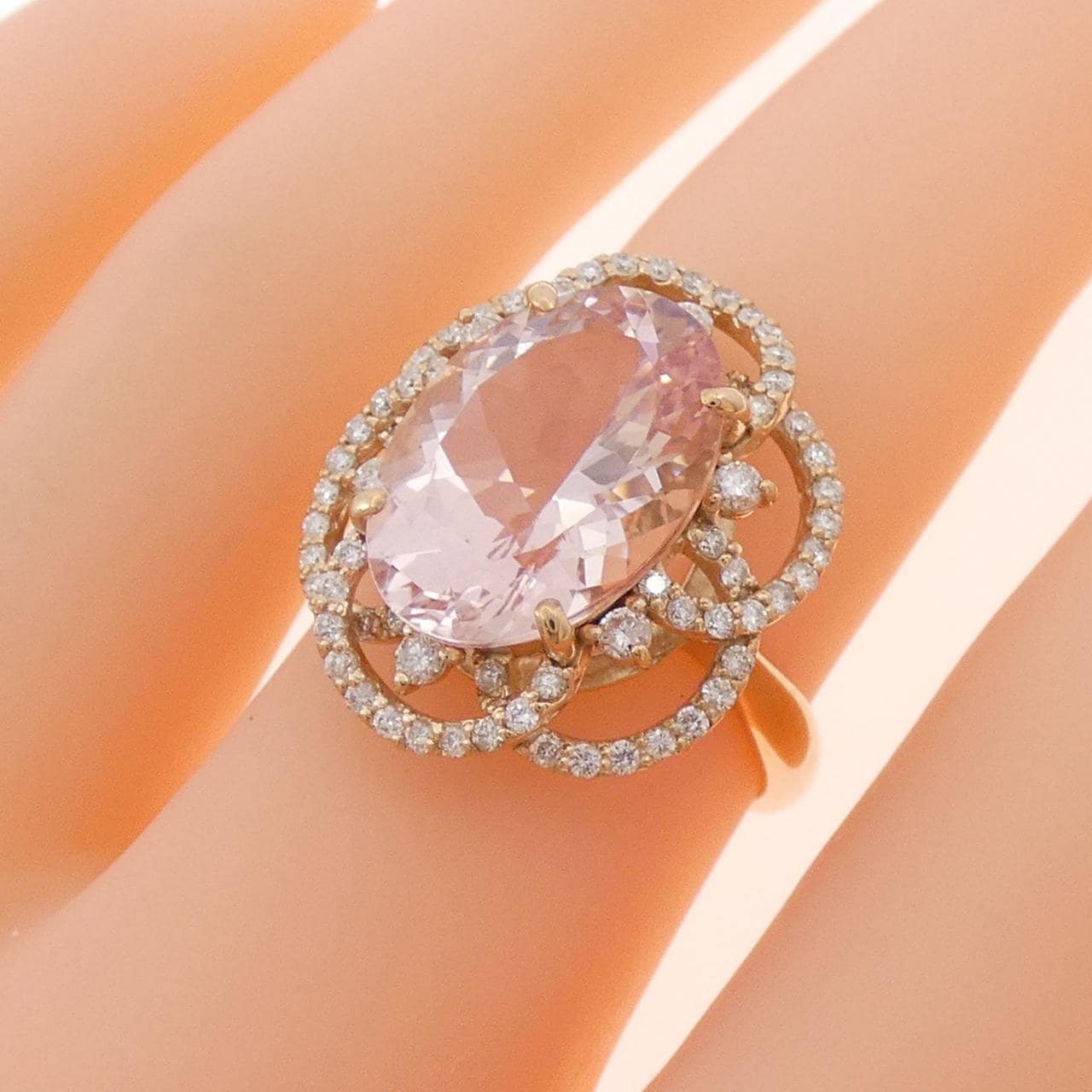 K18PG モルガナイト リング 5.36CT