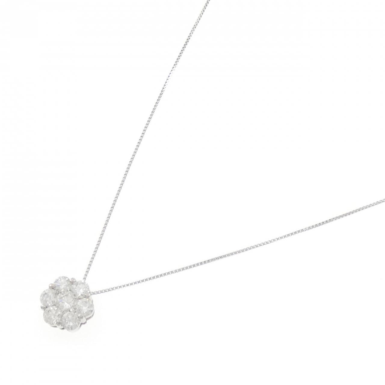 PT900/PT850 フラワー ダイヤモンド ネックレス 1.00CT