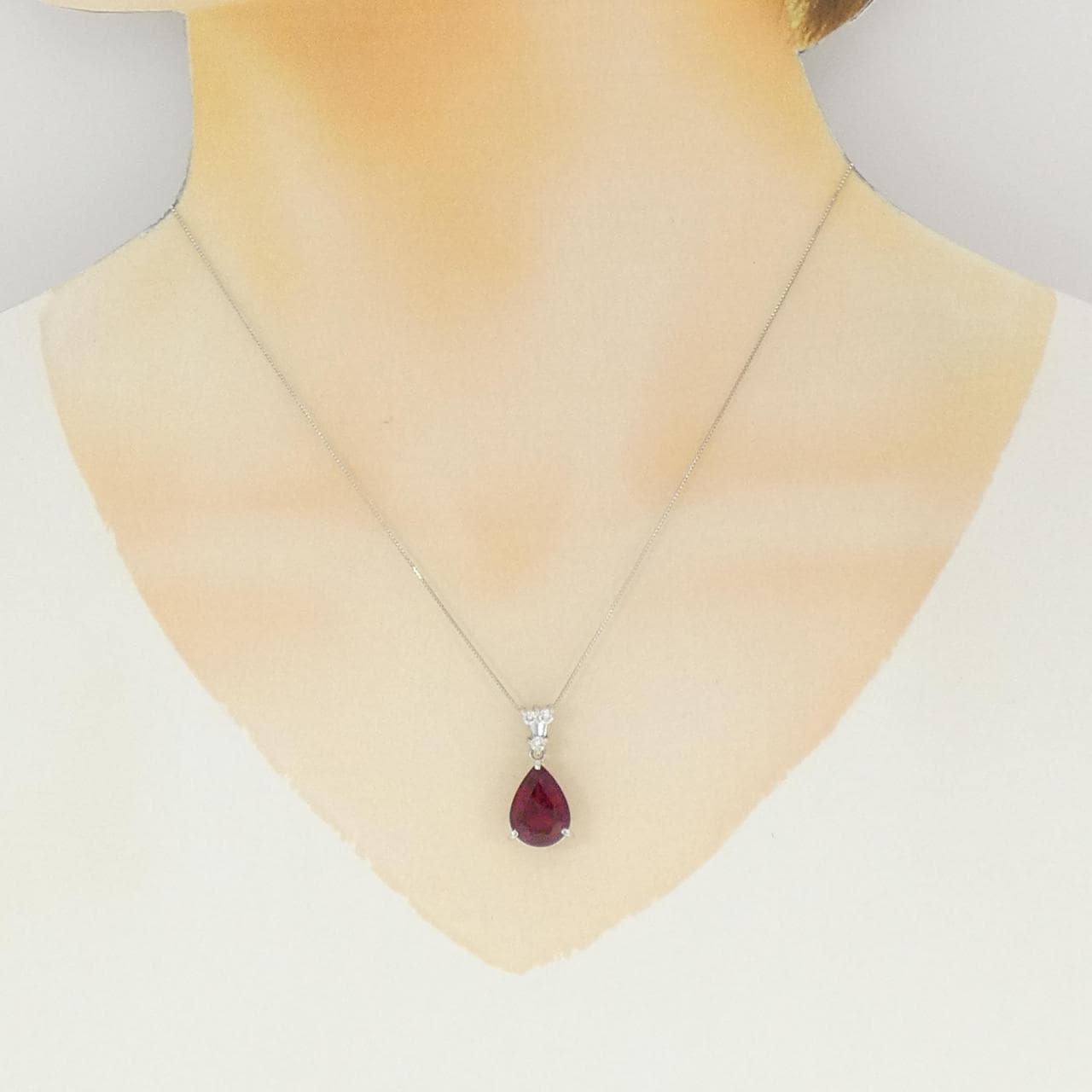 PT900/PT850 ルベライトトルマリン ネックレス 4.51CT