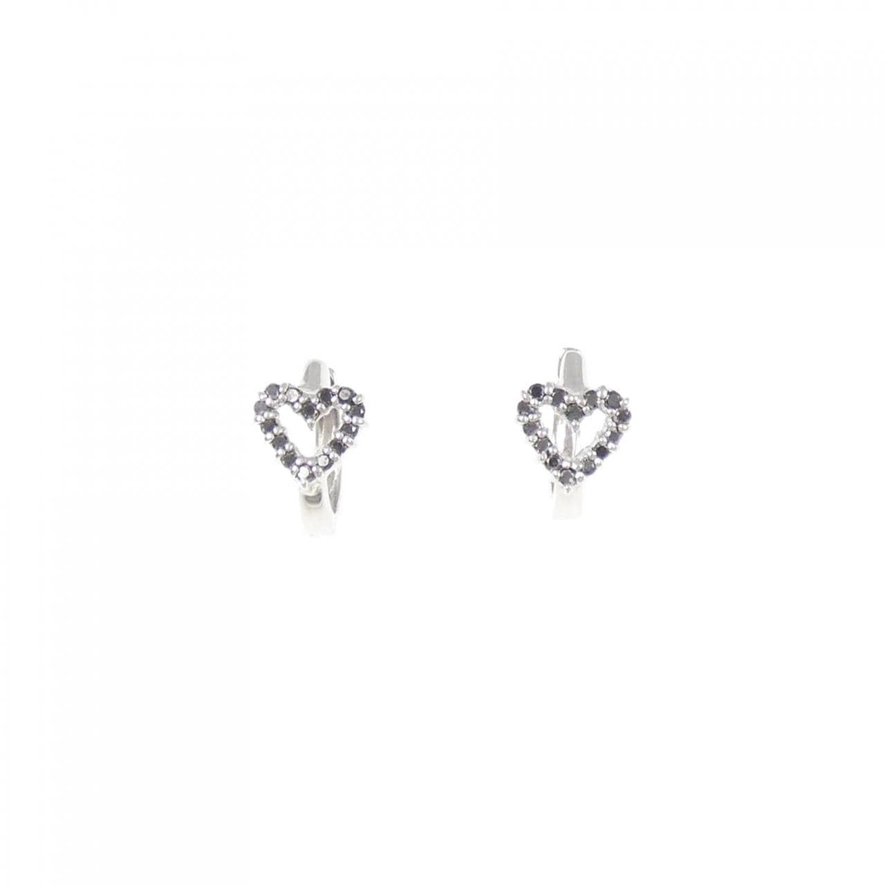 K10WG ハート ダイヤモンド ピアス 0.16CT