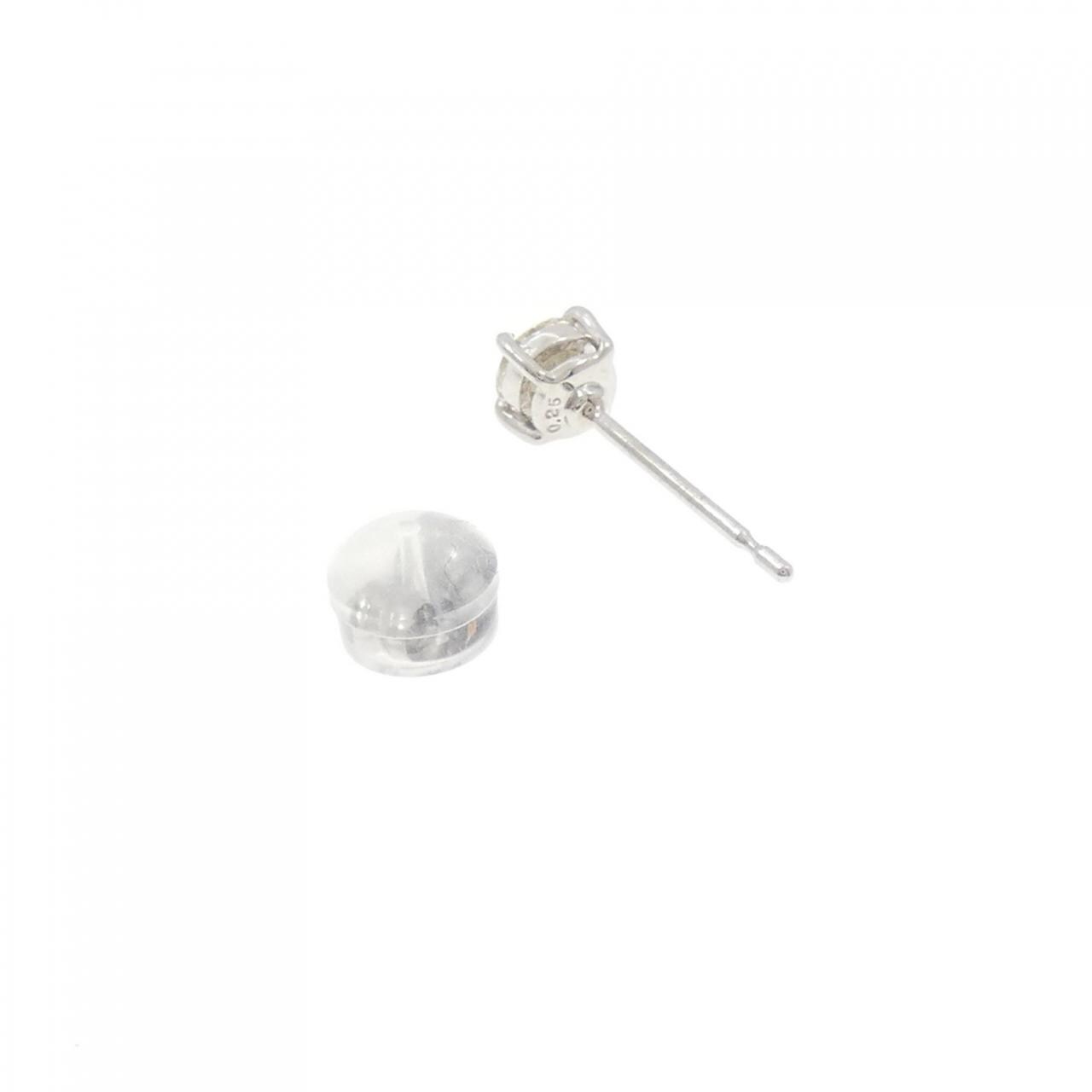 PT900 ソリティア ダイヤモンド ピアス 0.25CT 片耳