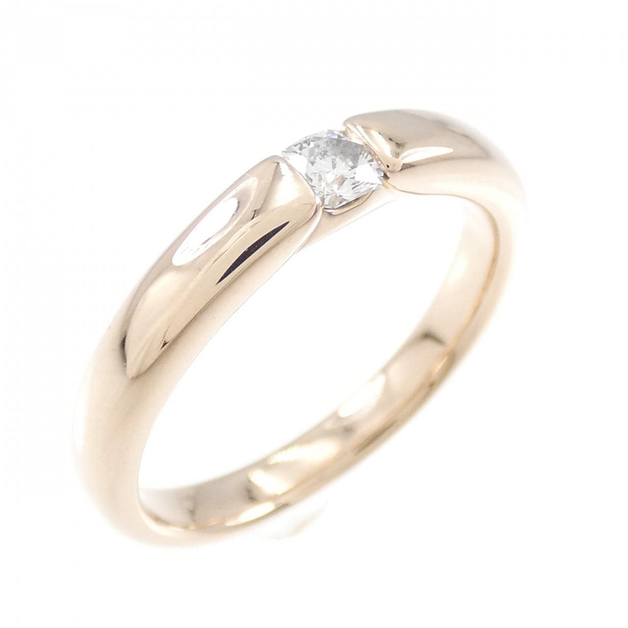 K18PG ソリティア ダイヤモンド リング 0.14CT