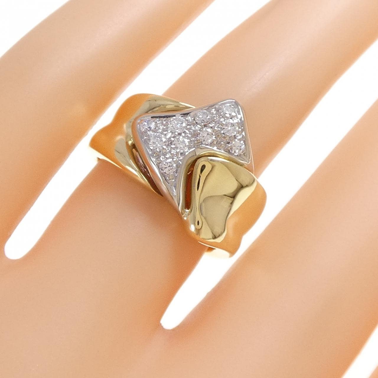 750YG/750WG ダイヤモンド リング 0.23CT