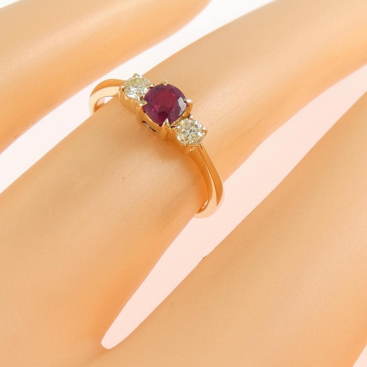 K18YG ルビー リング 0.33CT