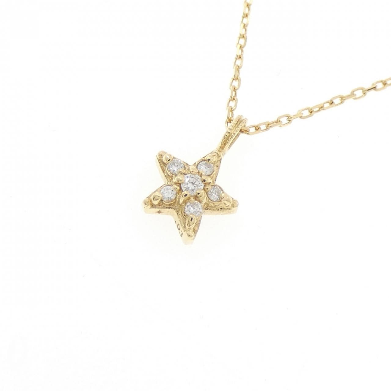 K18YG スター ダイヤモンド ネックレス 0.03CT