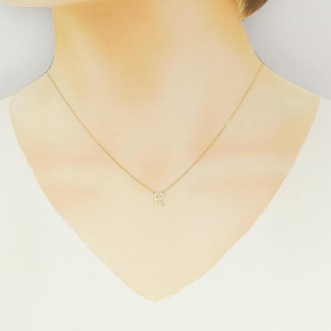 アーカー イニシャル ネックレス 0.06CT