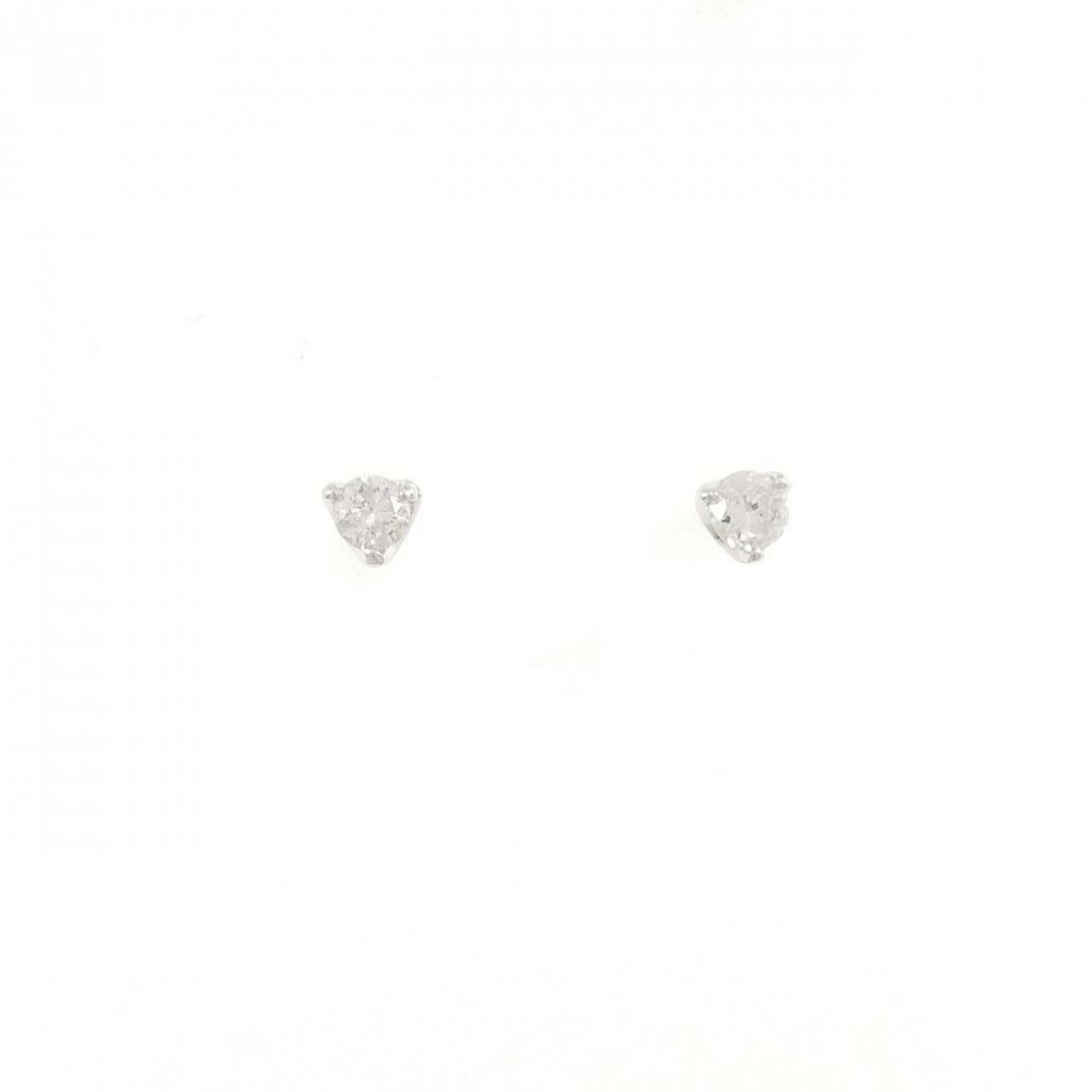 PT900 ソリティア ダイヤモンド ピアス 0.30CT
