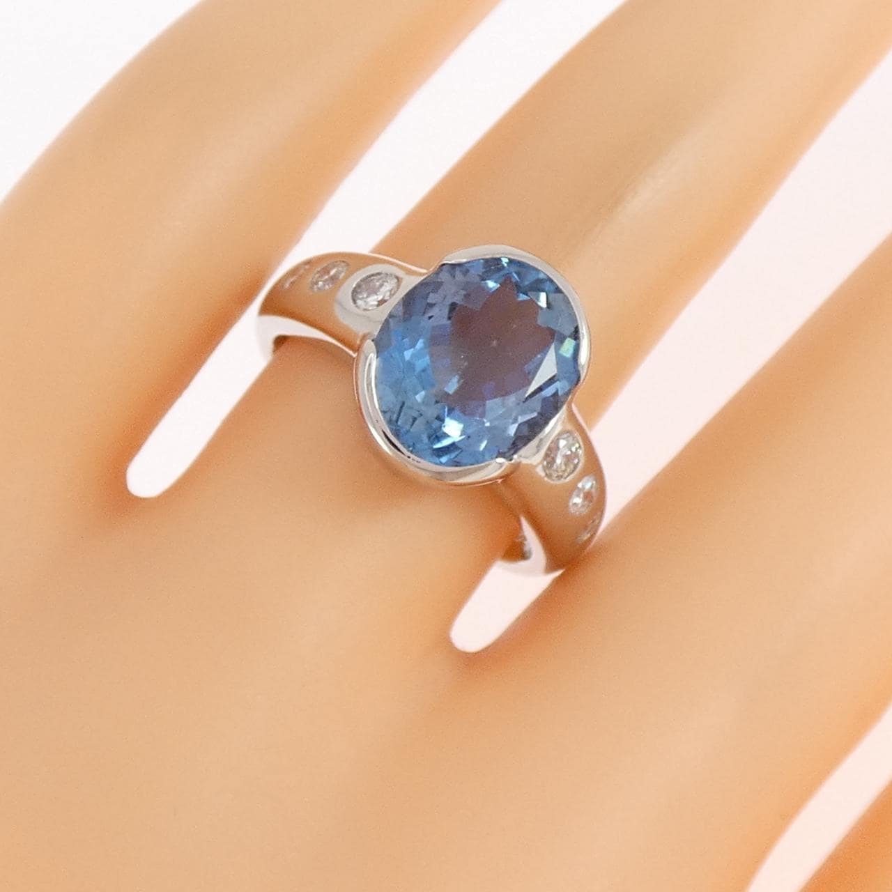 PT900 アクアマリン リング 3.23CT