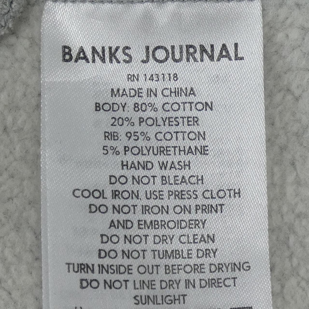 BANKS JOURNAL スウェット
