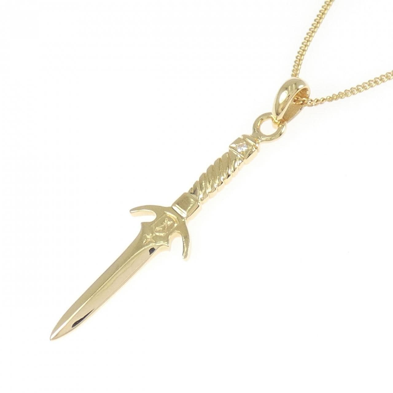 K18YG ソード ダイヤモンド ネックレス