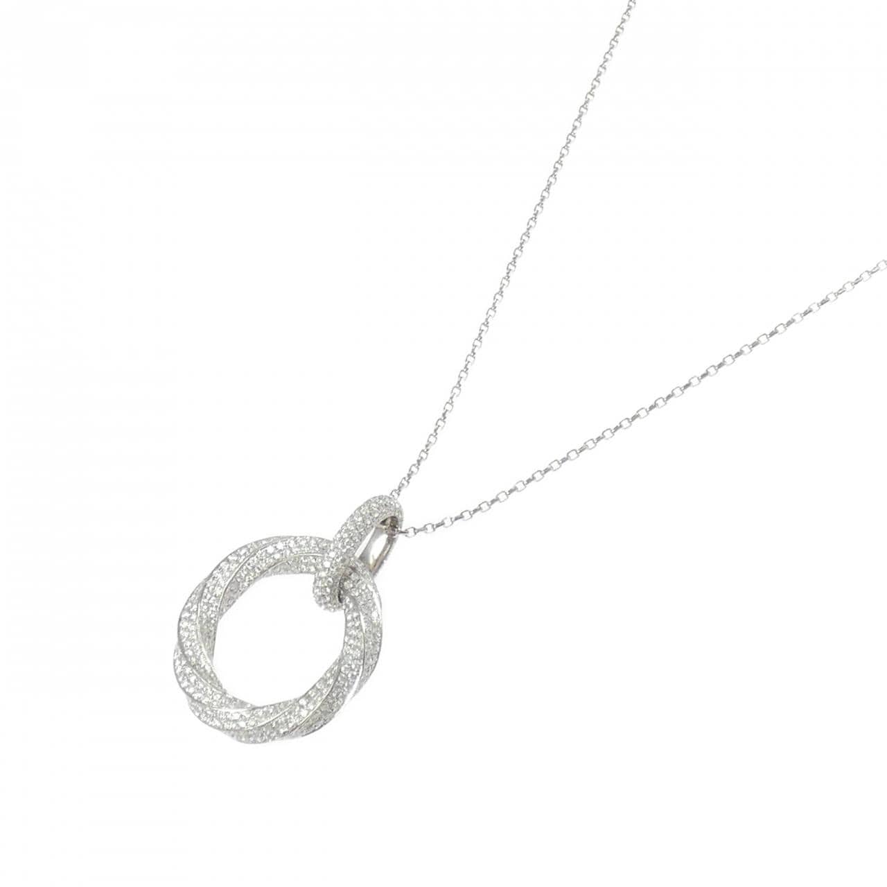 K18WG ダイヤモンド ネックレス 6.50CT