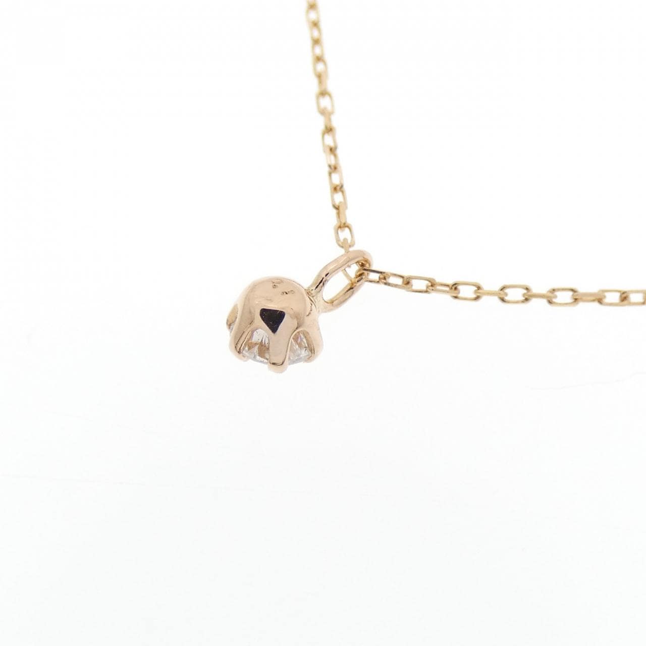 K18PG ソリティア ダイヤモンド ネックレス 0.1CT