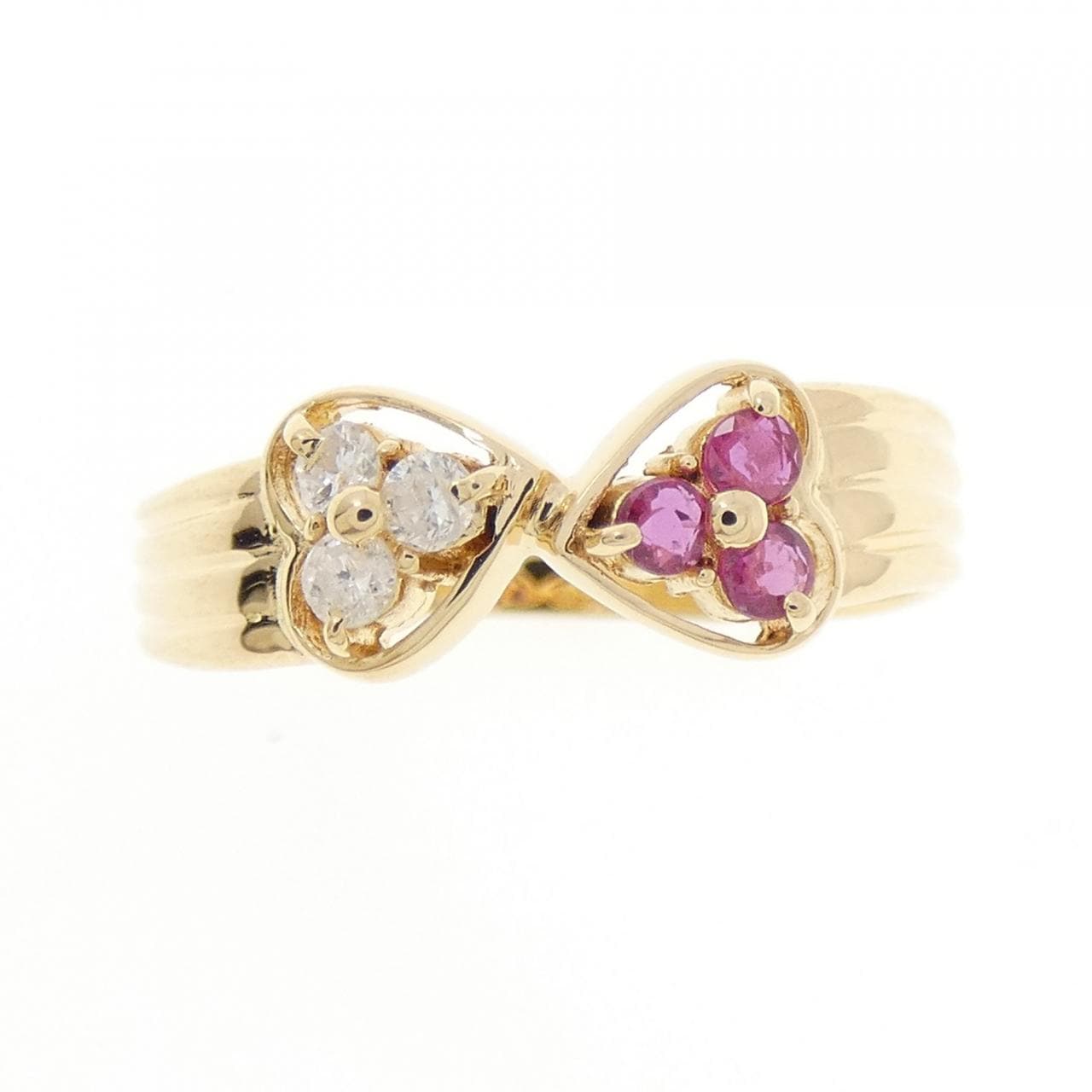 K18YG ハート ルビー リング 0.15CT
