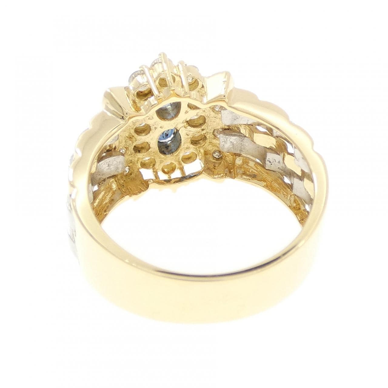 K18YG/PT900 サファイヤ リング 0.32CT