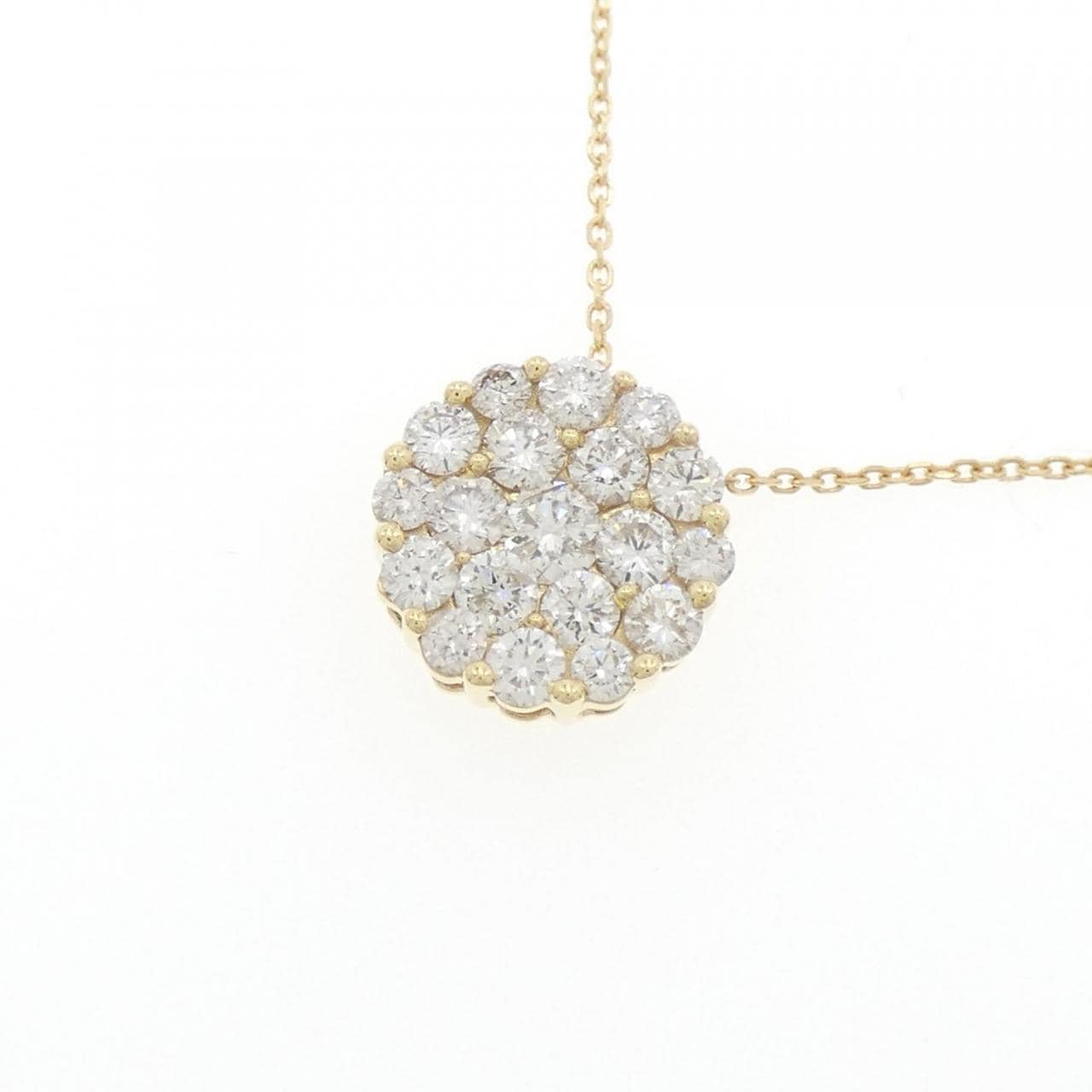 K18YG pave Diamond necklace 1.00CT