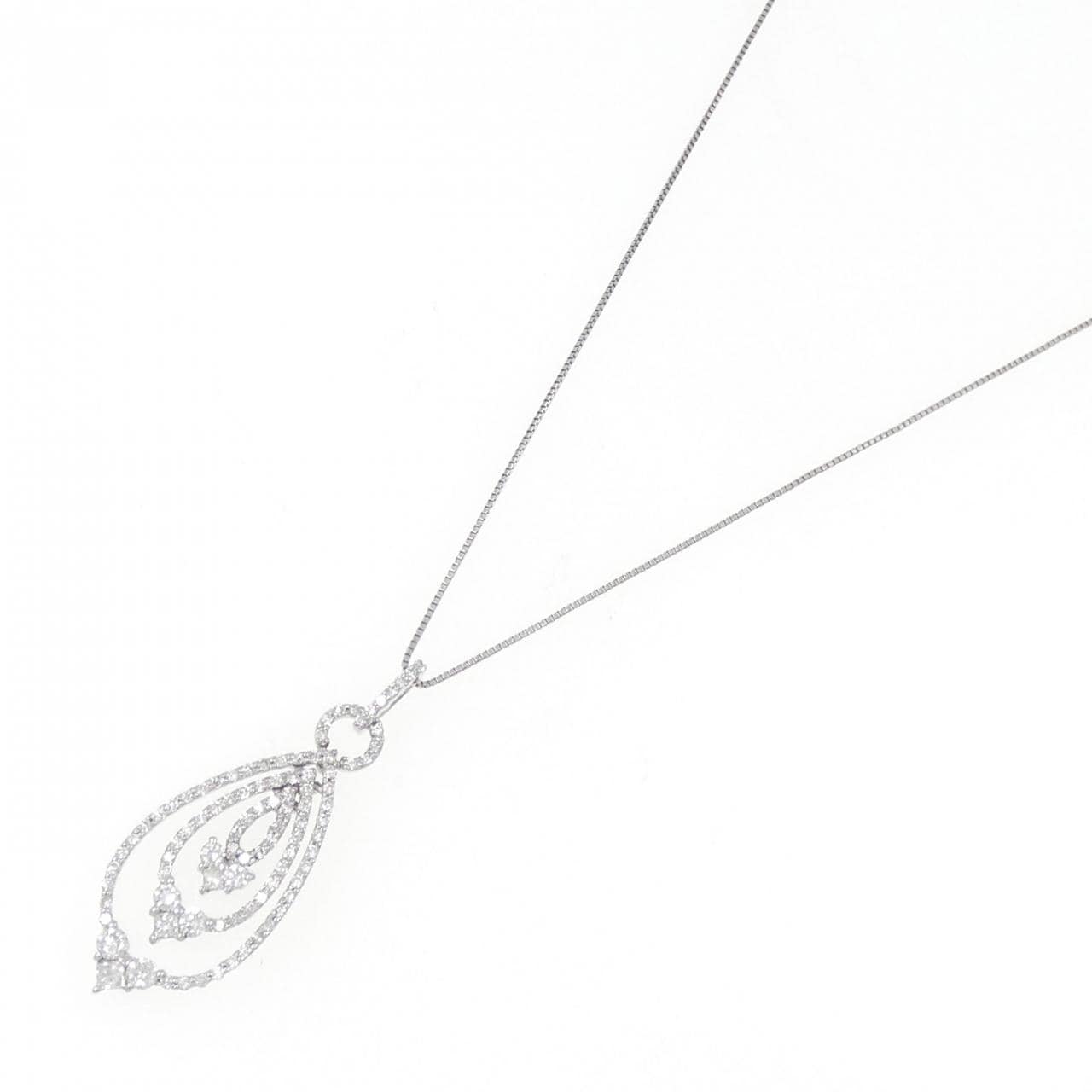 K18WG Heart Diamond Necklace 0.60CT