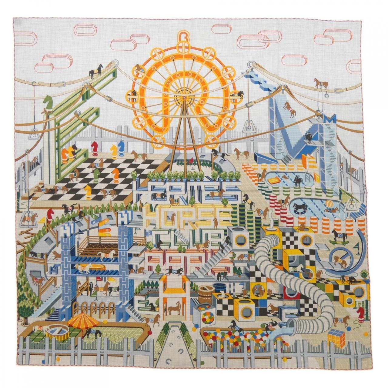 エルメス HERMES HEREMES HORSE CLUB H243916S カレジェアン140 ショール