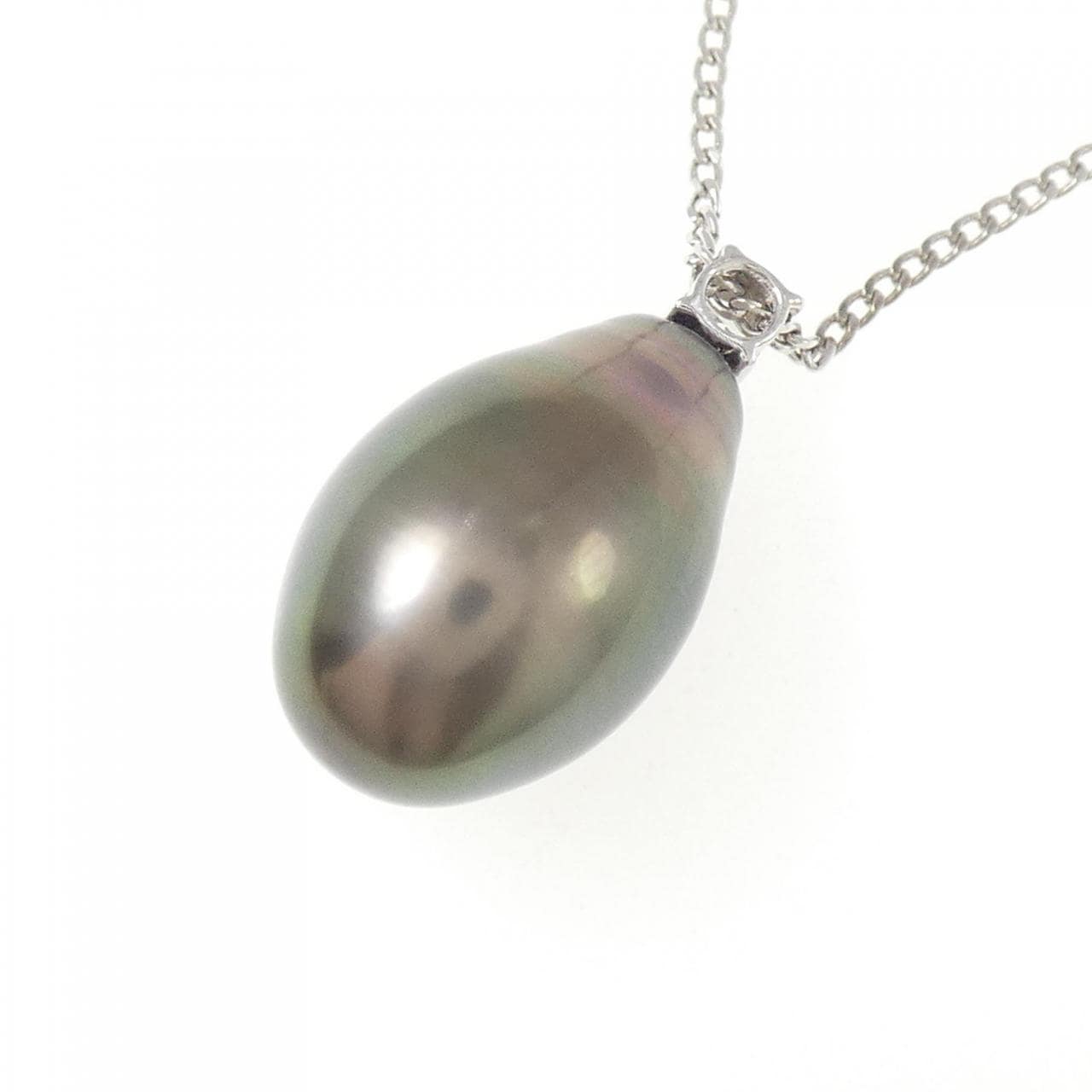 K18WG 黒蝶パール ネックレス