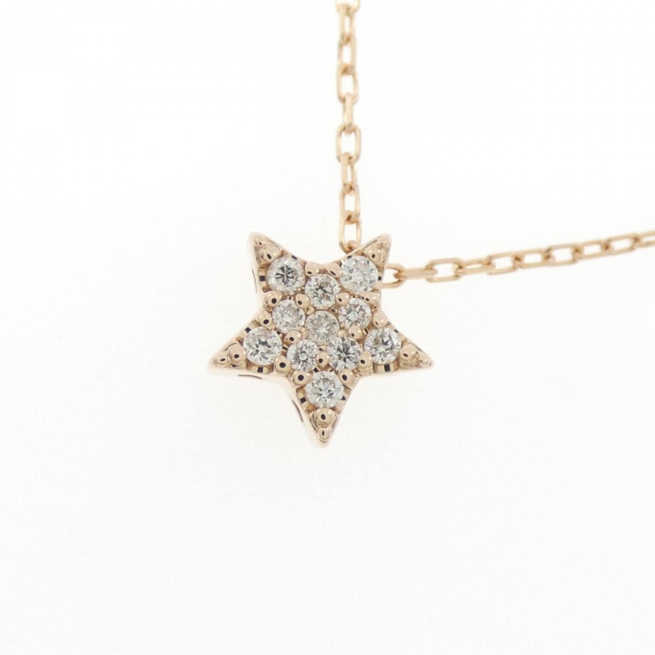 K18PG 星形鑽石項鍊 0.06克拉