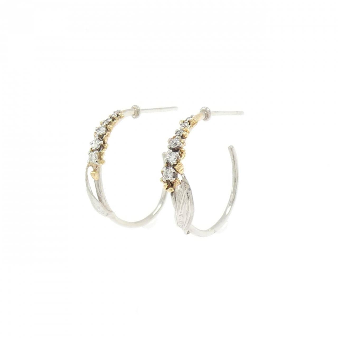 PT900/K18YG ダイヤモンド ピアス 0.15CT