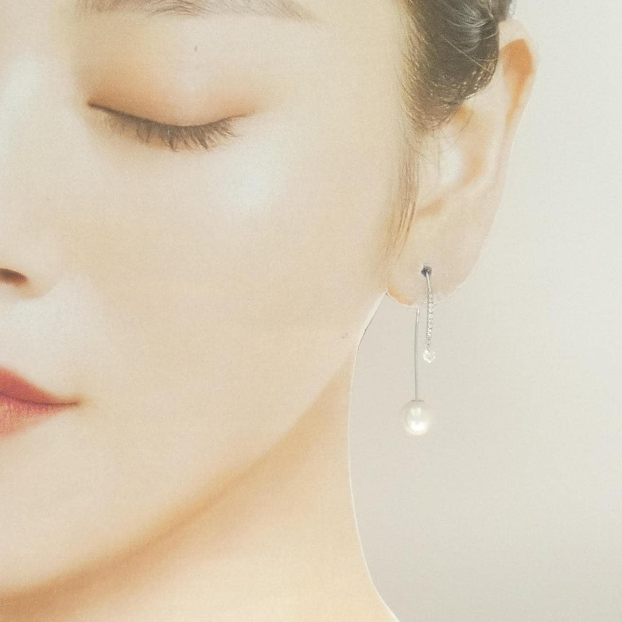 K18WG アコヤパール ピアス 8.6mm