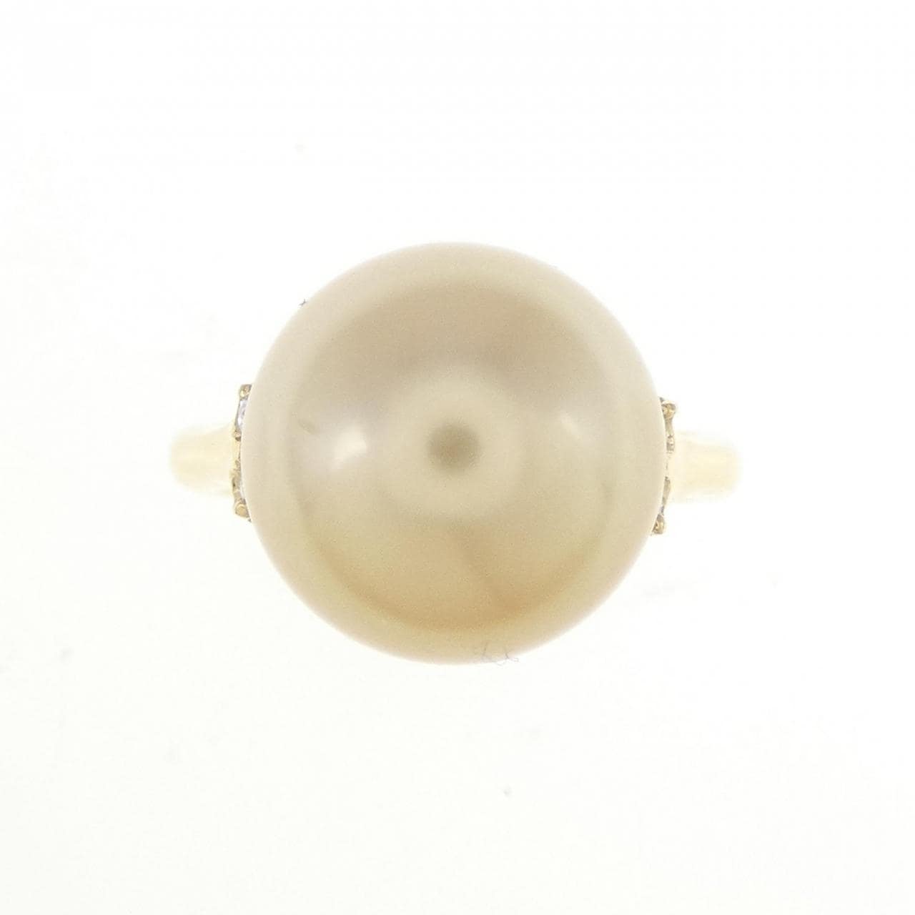 K18YG白蝶珍珠戒指12.2mm