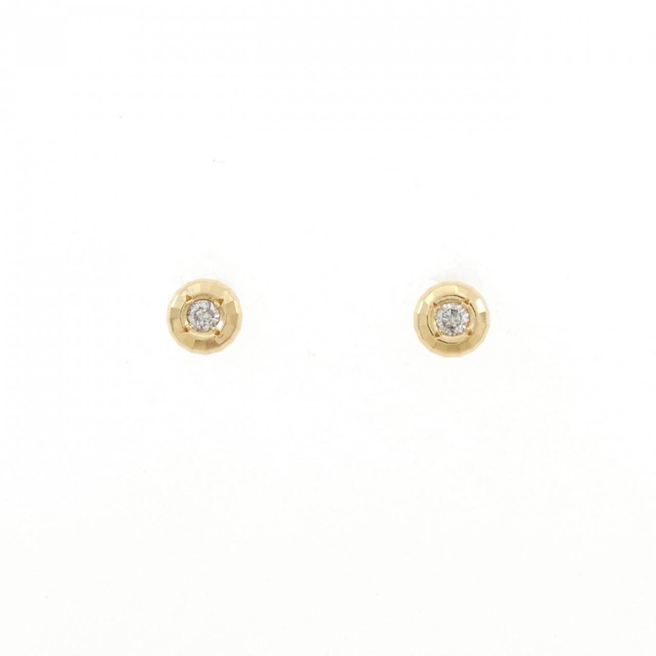 K18YG单钻钻石耳环 0.10CT