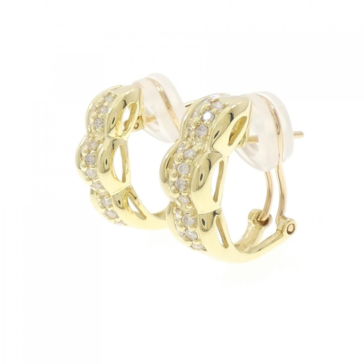 K18YG钻石耳环/耳夹，0.44克拉