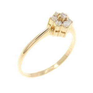 K18YG フラワー ダイヤモンド リング 0.14CT