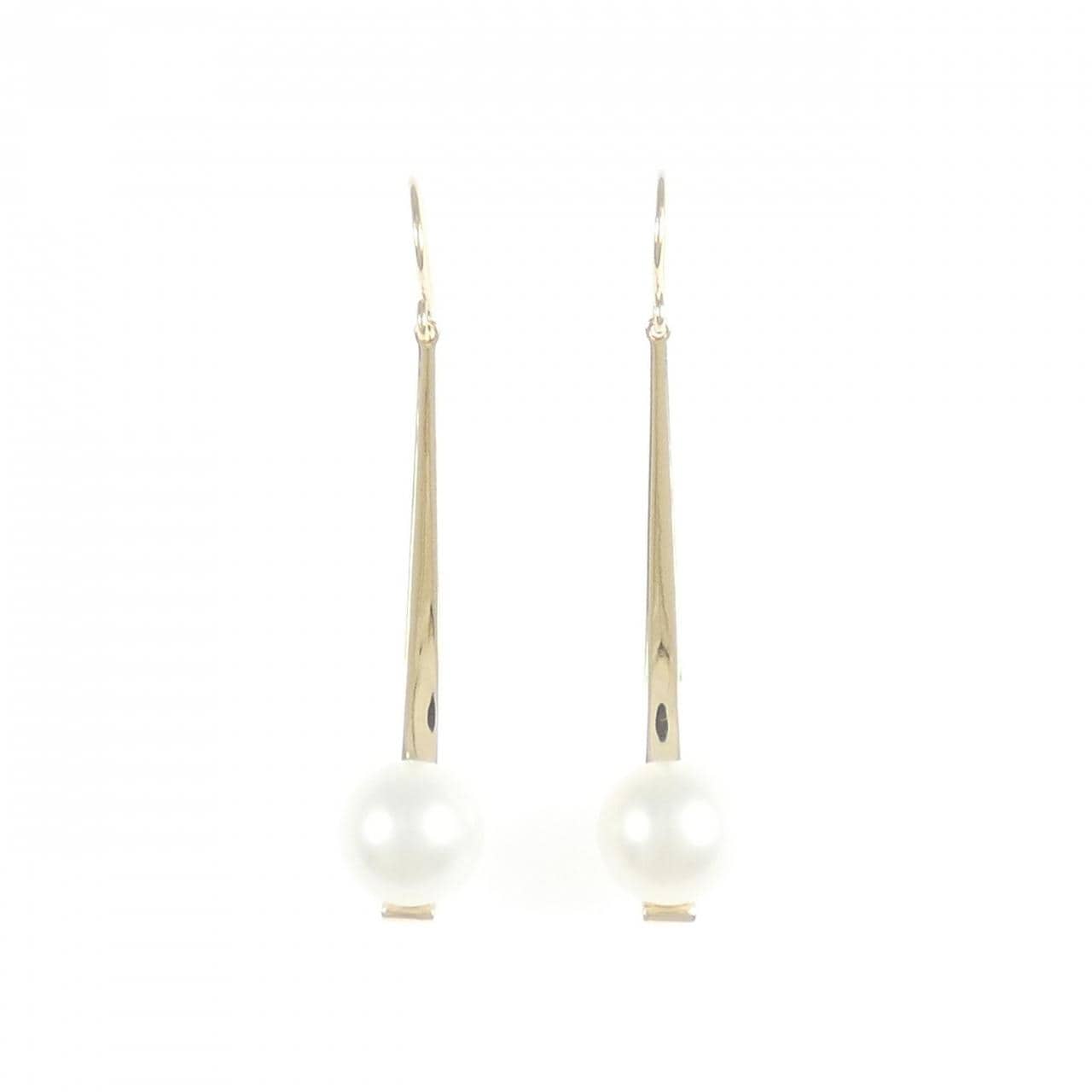 K10YG 淡水パール ピアス 7.7mm